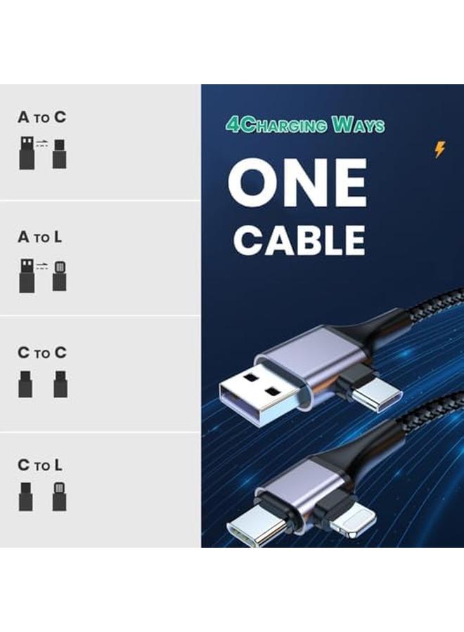 erorex Usb C Cable 4 In 1 Universal Usb Cable 6Ft Travel Charger Cord Fast Charging Cord Pd Type C To C Male To Male With 480Mbps Data Transfer Universal Charging Cable For Phone Computer - Image 2