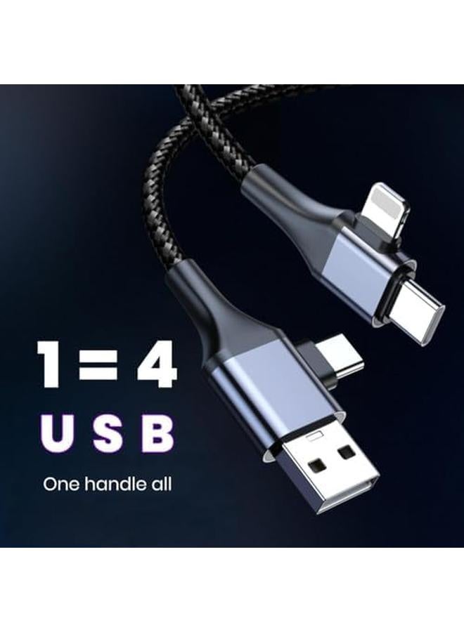 erorex Usb C Cable 4 In 1 Universal Usb Cable 6Ft Travel Charger Cord Fast Charging Cord Pd Type C To C Male To Male With 480Mbps Data Transfer Universal Charging Cable For Phone Computer - Image 3