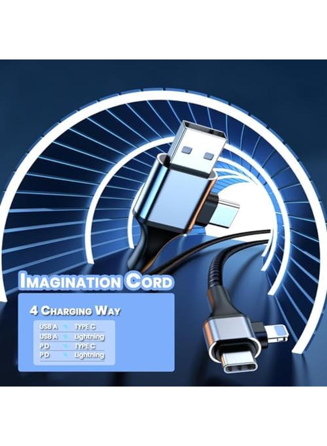 erorex Usb C Cable 4 In 1 Universal Usb Cable 6Ft Travel Charger Cord Fast Charging Cord Pd Type C To C Male To Male With 480Mbps Data Transfer Universal Charging Cable For Phone Computer - Image 4