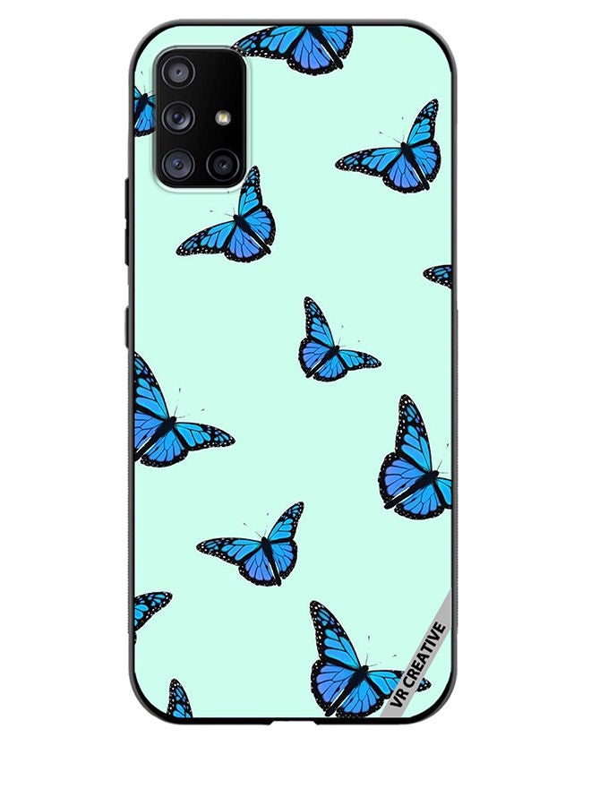 VR CREATIVE Protective Case Cover For Samsung Galaxy A51 5G Blue Butterfly Flies Design Multicolour - Image 1