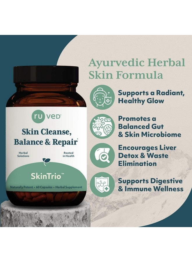 R-U VED ruved SkinTrio - Neem Pills, Neem Supplement, Neem Capsules with Organic Neem Extract & Amla for Acne, Clear Skin Supplement - 60 Vegetarian Capsules (1 Count) - Image 2