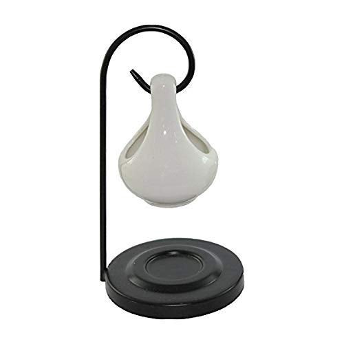 Breezy Aroma Metal & White Hanging Ceramic Tealight Candle Holder Oil Burner - Aroma Lamp - Aroma Diffuser (8 H x 4 W Inch ) - Image 5