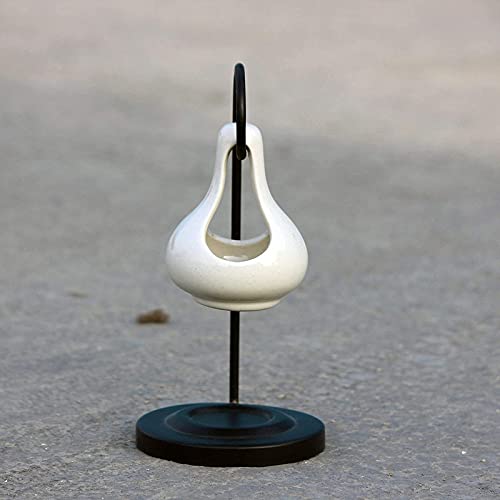 Breezy Aroma Metal & White Hanging Ceramic Tealight Candle Holder Oil Burner - Aroma Lamp - Aroma Diffuser (8 H x 4 W Inch ) - Image 3
