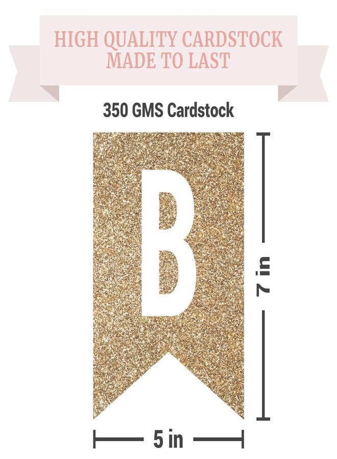 Perfect Occasion Pre-strung Happy Birthday Banner - No DIY - Gold Glitter Birthday Party Banner - Pre-strung Garland on 6 ft Strands - Gold Bday Party Decorations & Decor. Did We Mention No DIY - Image 5