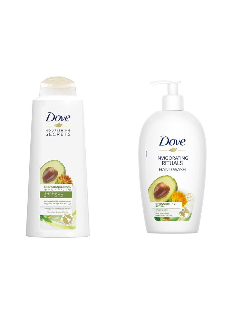 دوف شامبو أسرار التغذية بزيت الافوكادو من دوف، 600 مل + دوف غسول لليدين بزيت الأفوكادو - 500 مل - Image 1