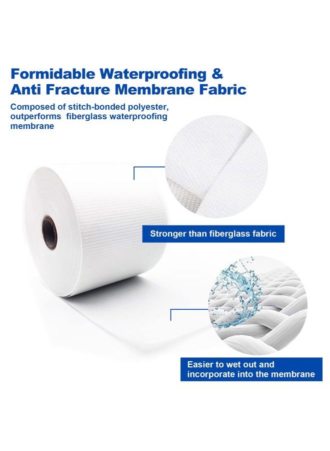 Yaxtida 2 Pack 4 Inches x 164 Feet Waterproofing Membrane Anti Fracture Fabric, Reinforcing Water Barrier Drywall Mesh Tape, Liquid Waterproof Membrane Fiberglass Tape for Shower Wall,Seam - Image 3