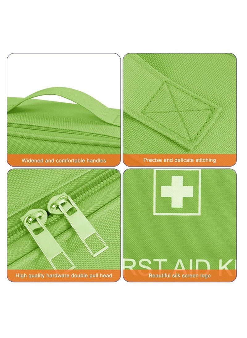 Generic First Aid Kit Bags, 2 Pieces First Aid Bag Empty, Portable Travel Empty Medicine Bags, Medicine Storage Bag, Medical Bag for Emergencies, Medicine Pouch for Outdoor Camping Travel Work Bags (Green) - Image 3
