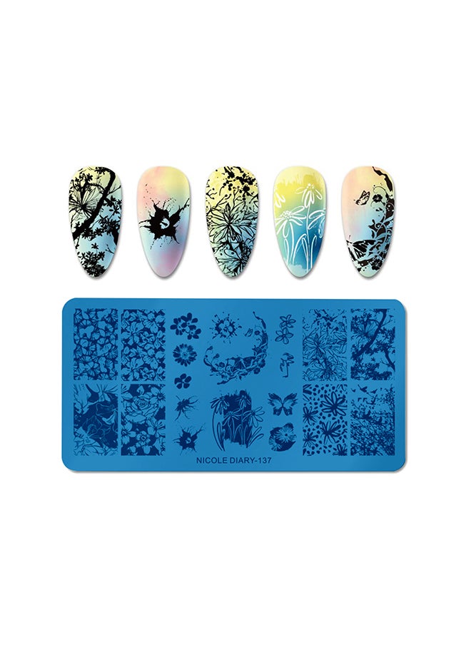 brunson - Nail Plates Nail Stamp Templates Metal Manicure Stencils Nail Art Stamping Image Plates for Nail Salon DIY Decoration MEDIUM NSP NICOLEDIARY137 - Image 1