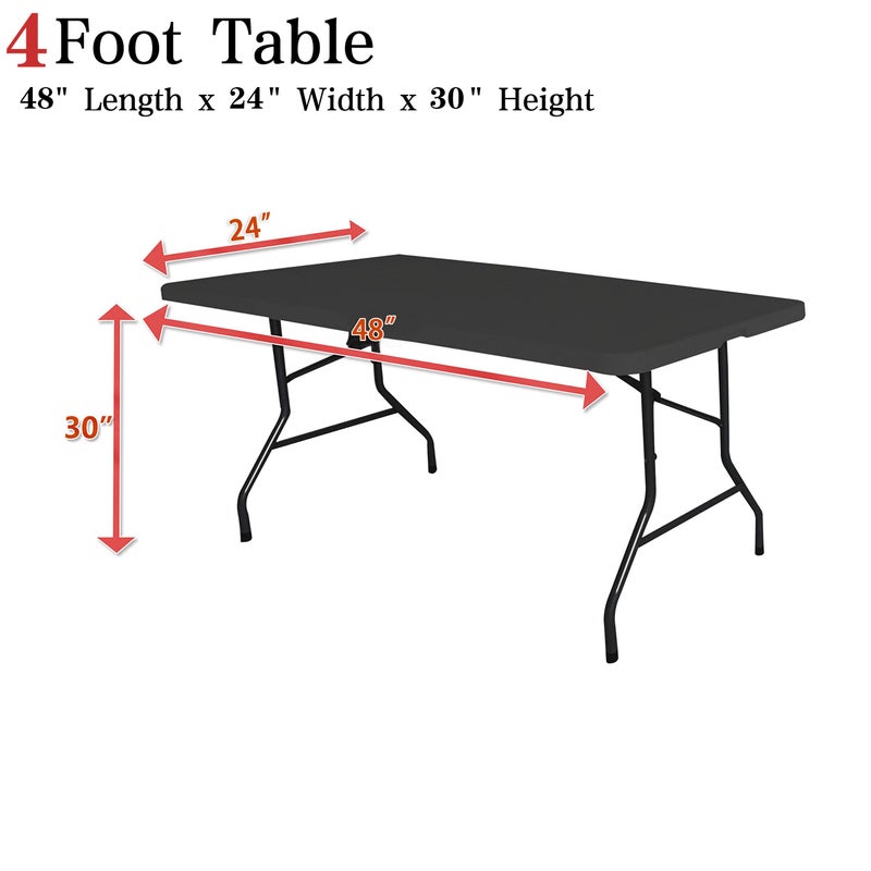 Obstal Obstal 4Ft Stretch Spandex Table Cover for Standard Folding Tables - 2 Pack Universal Rectangular Fitted Tablecloth for Party  Banquet  Events  Trade Show (Cream  48L x 24W x 30H Inches)  - Image 4
