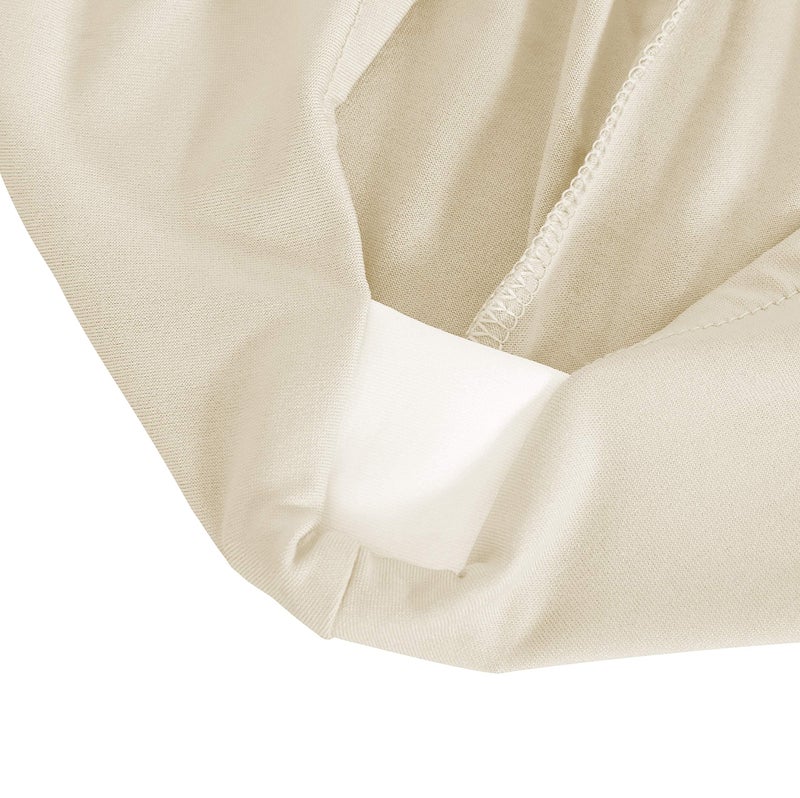 Obstal Obstal 4Ft Stretch Spandex Table Cover for Standard Folding Tables - 2 Pack Universal Rectangular Fitted Tablecloth for Party  Banquet  Events  Trade Show (Cream  48L x 24W x 30H Inches)  - Image 3