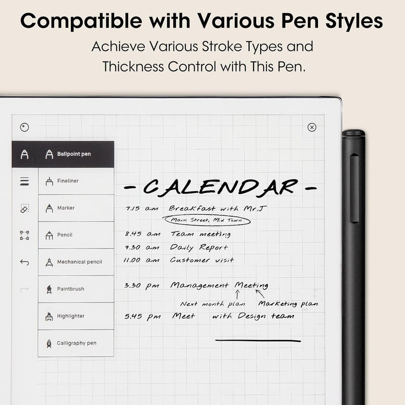 abasuto Magnetic Stylus for Remarkable 2 Pen with Eraser, EMR Digital Stylus for Remarkable Replacement Pen Marker Plus, Digital 2 Stylus Alternative Marker Plus for Wacom/Kindle Scribe/BOOX/EMR Devices - Image 2