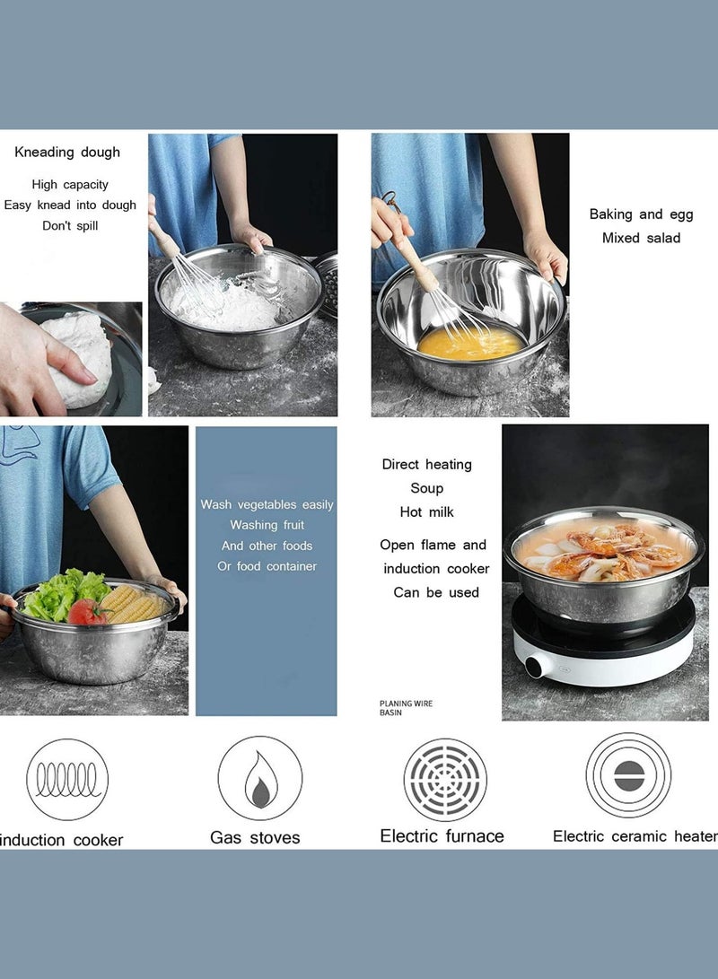 Stainless Steel Salad Chopper Bowl, Multipurpose Grater Strainer for kitchen, Sieve Washing Basket for Rice, Fruits, Vegetables, Noodles, Pasta, and Beans - Image 2