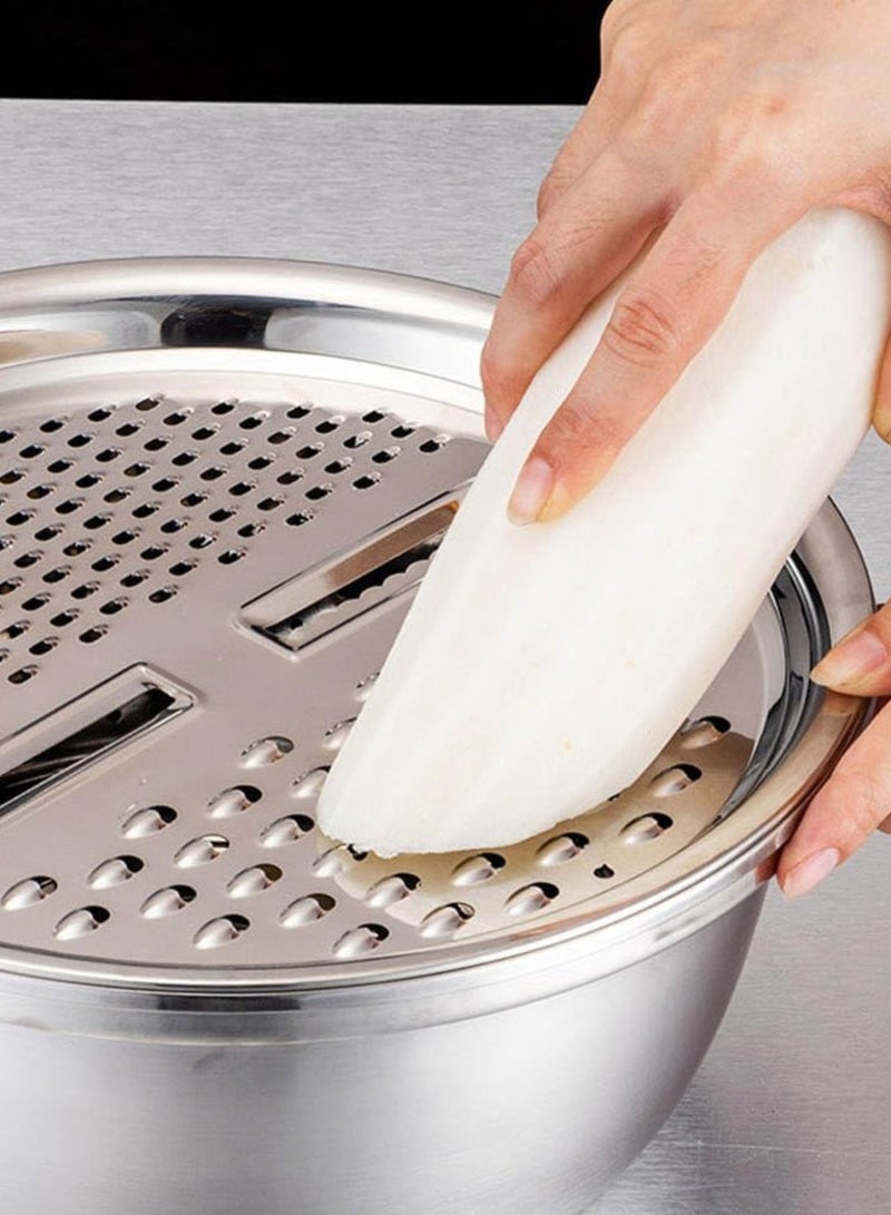 Stainless Steel Salad Chopper Bowl, Multipurpose Grater Strainer for kitchen, Sieve Washing Basket for Rice, Fruits, Vegetables, Noodles, Pasta, and Beans - Image 5