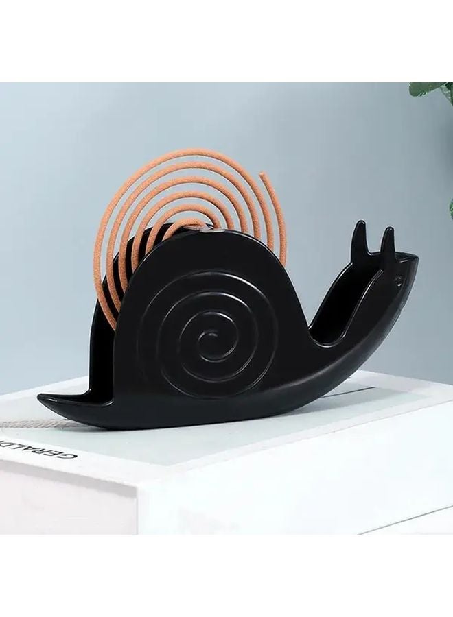 Snail Shaped Insect Repellent Holder Decorative Tray ABS Plastic Bug Repellent Stand Black - Image 1