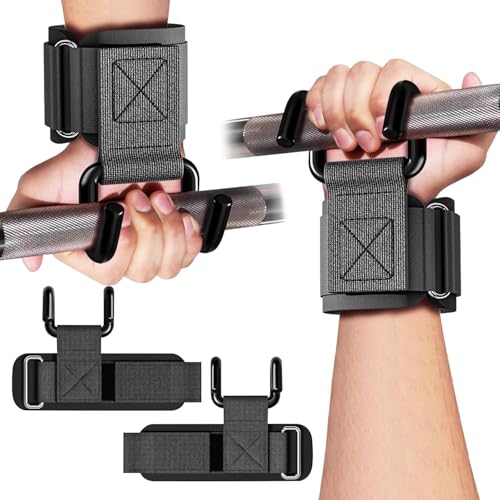 ULTRINA Weight Lifting Hooks for Enhanced Grip Strength, Gym Workout Hook, Metal Dual Hook Deadlift & Pull-Up Wrist Support, Adjustable Hook And Loop Closure, Assisted Gym Straps for Men & Women (WEIGHT LIFTING HOOK) - Image 2
