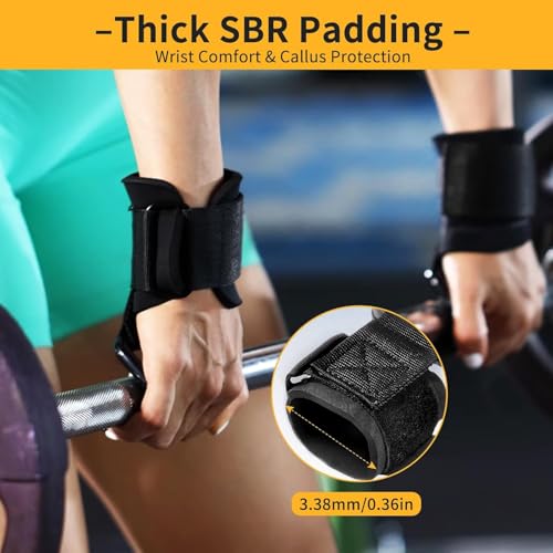 ULTRINA Weight Lifting Hooks for Enhanced Grip Strength, Gym Workout Hook, Metal Dual Hook Deadlift & Pull-Up Wrist Support, Adjustable Hook And Loop Closure, Assisted Gym Straps for Men & Women (WEIGHT LIFTING HOOK) - Image 4