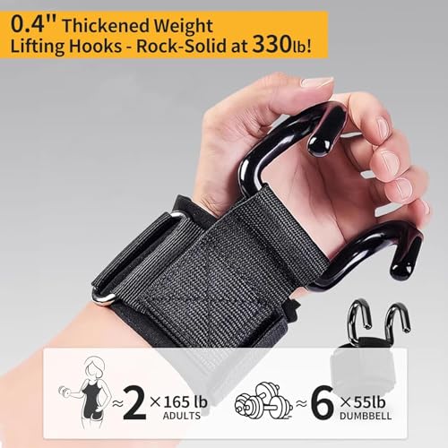 ULTRINA Weight Lifting Hooks for Enhanced Grip Strength, Gym Workout Hook, Metal Dual Hook Deadlift & Pull-Up Wrist Support, Adjustable Hook And Loop Closure, Assisted Gym Straps for Men & Women (WEIGHT LIFTING HOOK) - Image 3