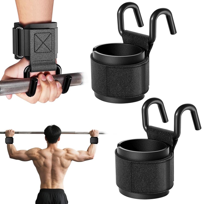 ULTRINA Weight Lifting Hooks for Enhanced Grip Strength, Gym Workout Hook, Metal Dual Hook Deadlift & Pull-Up Wrist Support, Adjustable Hook And Loop Closure, Assisted Gym Straps for Men & Women (WEIGHT LIFTING HOOK) - Image 1