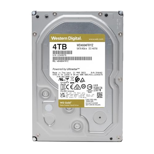 Western Digital 4TB WD Gold Enterprise Class Internal Hard Drive - 7200 RPM Class, SATA 6 Gb/s, 256 MB Cache, 3.5" - WD4004FRYZ - Image 2