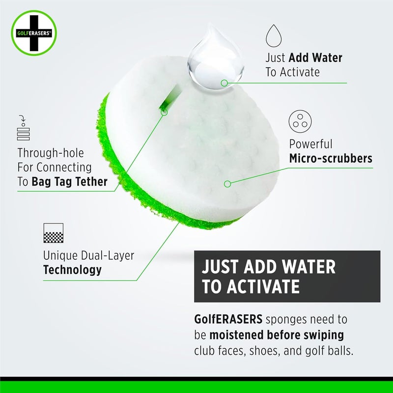 GolfERASERS GolfERASERS Instant Golf Eraser Premium DualSided Sponge for Cleaning Clubs Shoes Golf Balls 6 Pack - Image 3