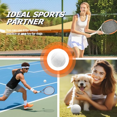 Bac-kitchen Tennis Balls, 6 Pack High Elasticity Practice Tennis Balls with Mesh Bag, Ideal for Beginner, Exercise Playing Balls for Pet Dog (White) - Image 5