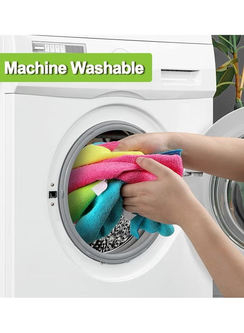 ركسو طقم مناشف مايكروفايبر متعددة الألوان للمطبخ | 3 قطع × 30×30 سم قماش لتنظيف أسطح الزجاج - Image 4