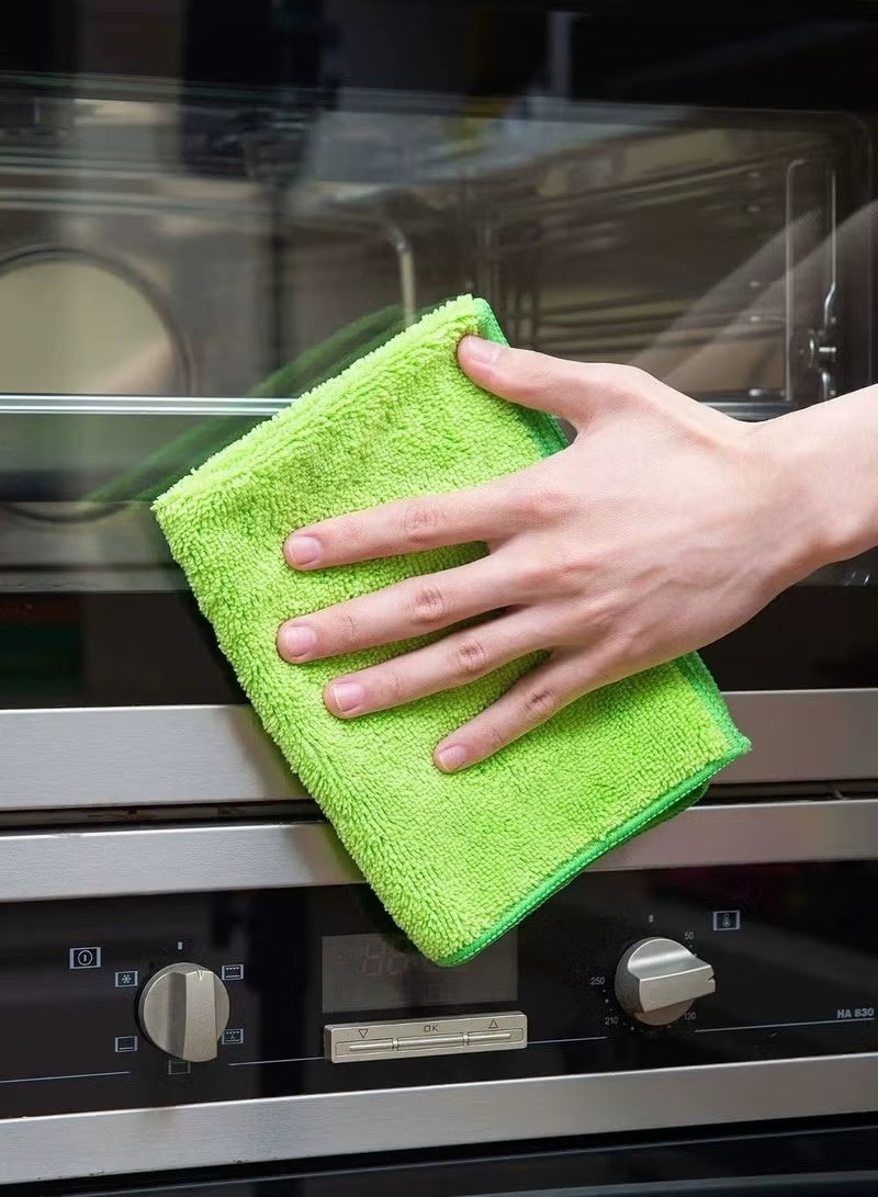 ركسو طقم مناشف مايكروفايبر متعددة الألوان للمطبخ | 3 قطع × 30×30 سم قماش لتنظيف أسطح الزجاج - Image 5