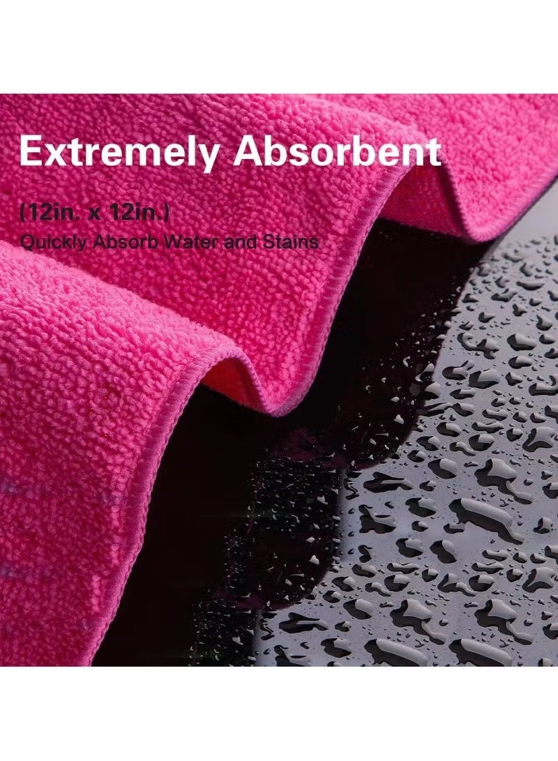 ركسو طقم مناشف مايكروفايبر متعددة الألوان للمطبخ | 3 قطع × 30×30 سم قماش لتنظيف أسطح الزجاج - Image 3