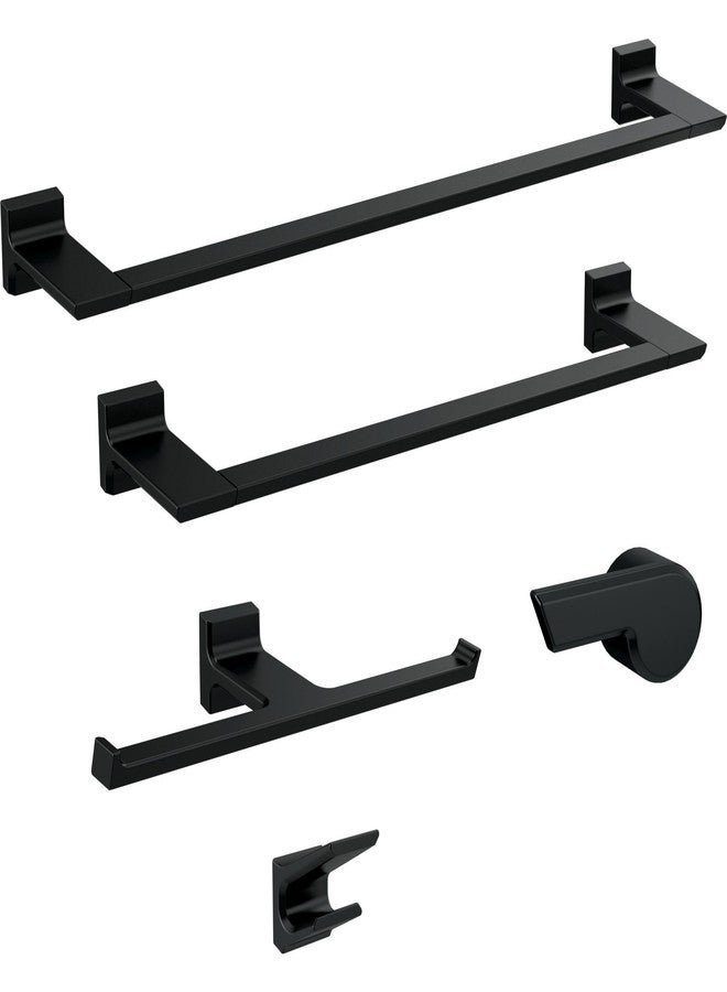 Delta Pivotal (1-Pack) 24'' Towel Rack for Bathroom Matte Black Bar Holder Wall Mounted Rod, Hardware | Accessories 79924-BL - Image 2