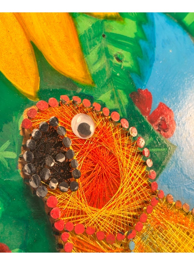 Weaves & Trinkets Handmade String Art Wall Decor – Conure Bird - Image 4