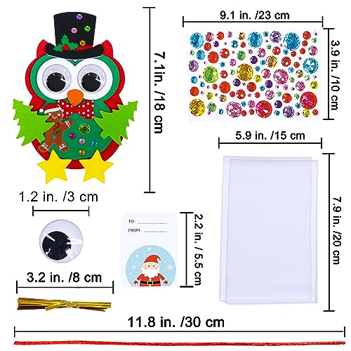Winlyn 24 Sets Christmas Craft Kits Winter Crafts DIY Christmas Owl Ornaments Decorations Art Sets Foam Owl Christmas Tree Holiday Stickers for Kids Festival Home Classroom Activities Party Favors - Image 5