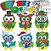 Winlyn 24 Sets Christmas Craft Kits Winter Crafts DIY Christmas Owl Ornaments Decorations Art Sets Foam Owl Christmas Tree Holiday Stickers for Kids Festival Home Classroom Activities Party Favors - Image 2