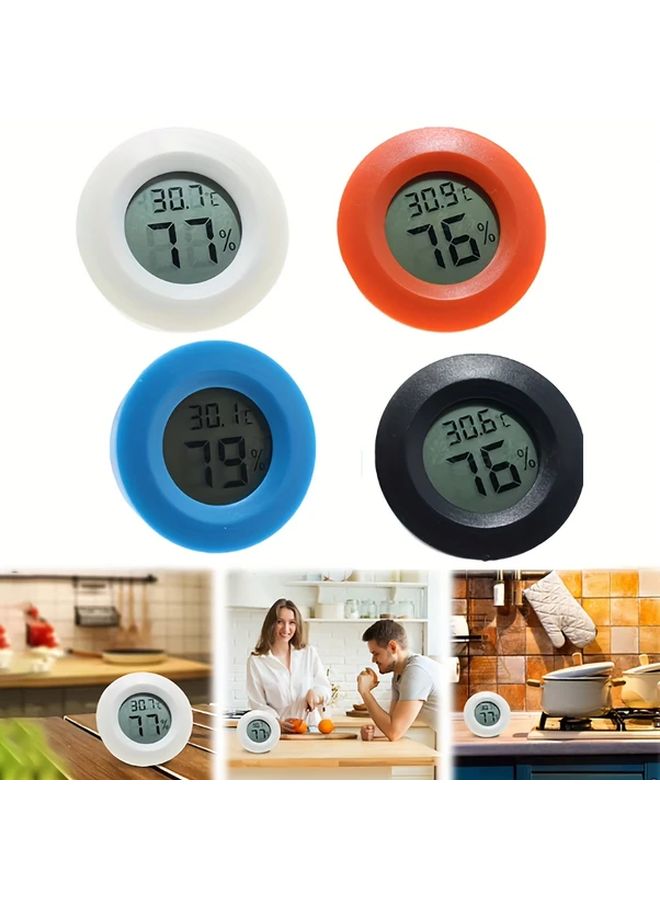 مقياس درجة الحرارة والرطوبة الإلكتروني الأسود المستدير لصندوق الزواحف الأكريليكي - Image 2