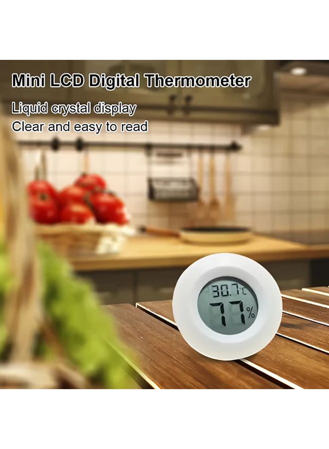 مقياس درجة الحرارة والرطوبة الإلكتروني الأسود المستدير لصندوق الزواحف الأكريليكي - Image 3