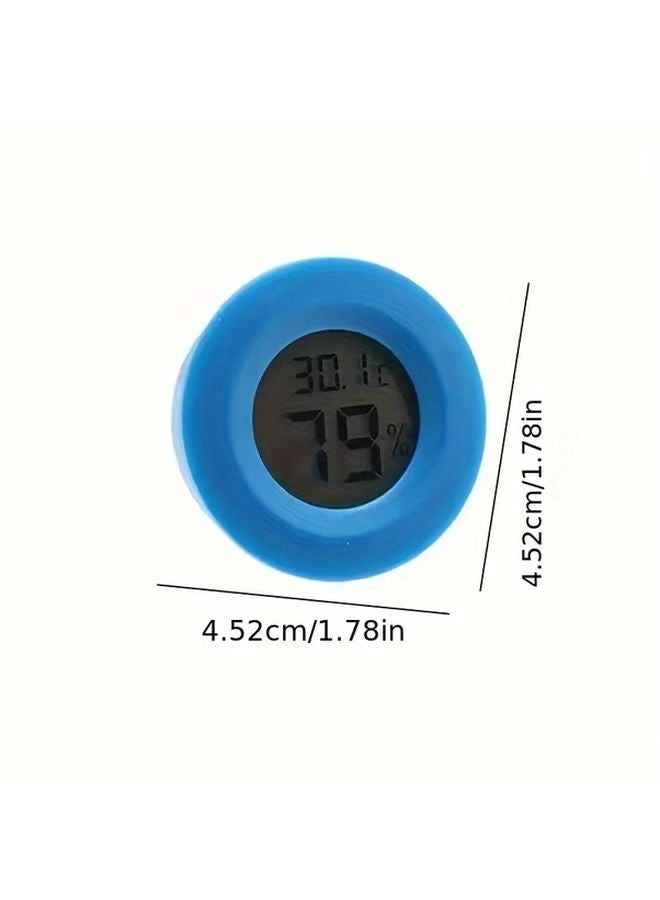 مقياس درجة الحرارة والرطوبة الإلكتروني الأسود المستدير لصندوق الزواحف الأكريليكي - Image 4