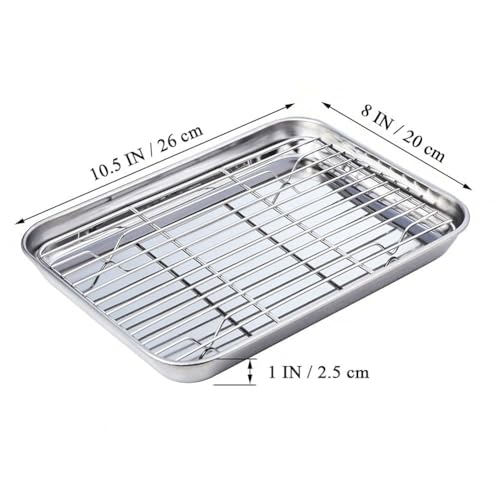 Kruvad Baking Pan and Cooling Rack Set – Stainless Steel Jelly Roll Pan with Nonstick Cooling Racks, Toaster Oven Tray & Rack Set, Half Sheet Metal Baking Tray for Cooking, Roasting, Dishwasher Safe - Image 3