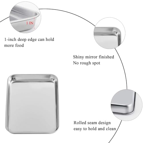 Kruvad Baking Pan and Cooling Rack Set – Stainless Steel Jelly Roll Pan with Nonstick Cooling Racks, Toaster Oven Tray & Rack Set, Half Sheet Metal Baking Tray for Cooking, Roasting, Dishwasher Safe - Image 4