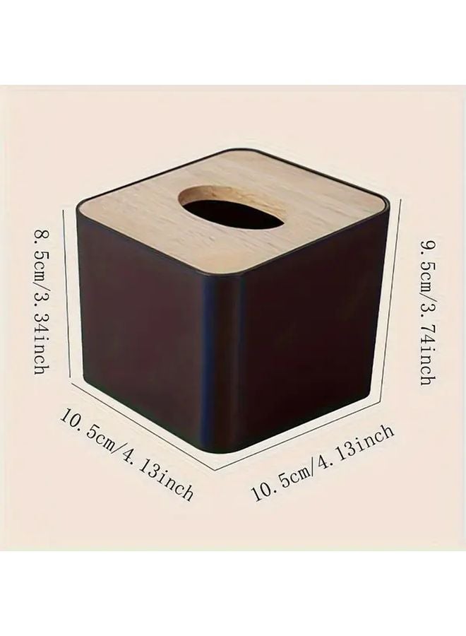 صندوق مناديل مربع أسود بغطاء موزع مناديل فردي أو مزدوج للحمام والمطبخ - Image 5