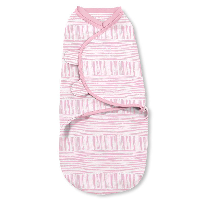 SwaddleMe SwaddleMe Natural Position 2in1 Swaddle with Easy Change Zipper Size SmallMedium 03 Months 1Pack Sugar Stripes 