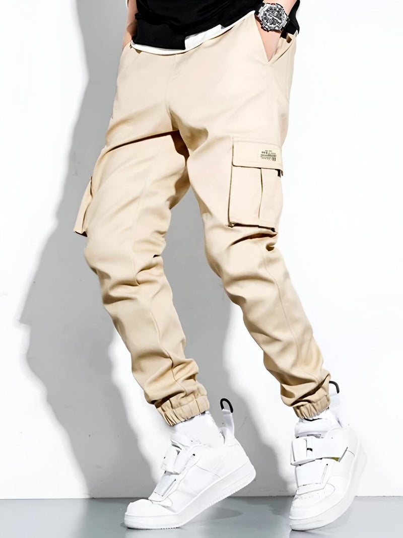 Ben Martin Men High Rise Cargo || Cargos Pants |S || Jogger || Cotton Joggar Cream - 34 - Image 4