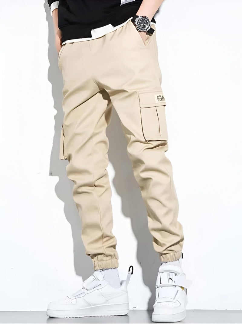 Ben Martin Men High Rise Cargo || Cargos Pants |S || Jogger || Cotton Joggar Cream - 34 - Image 5