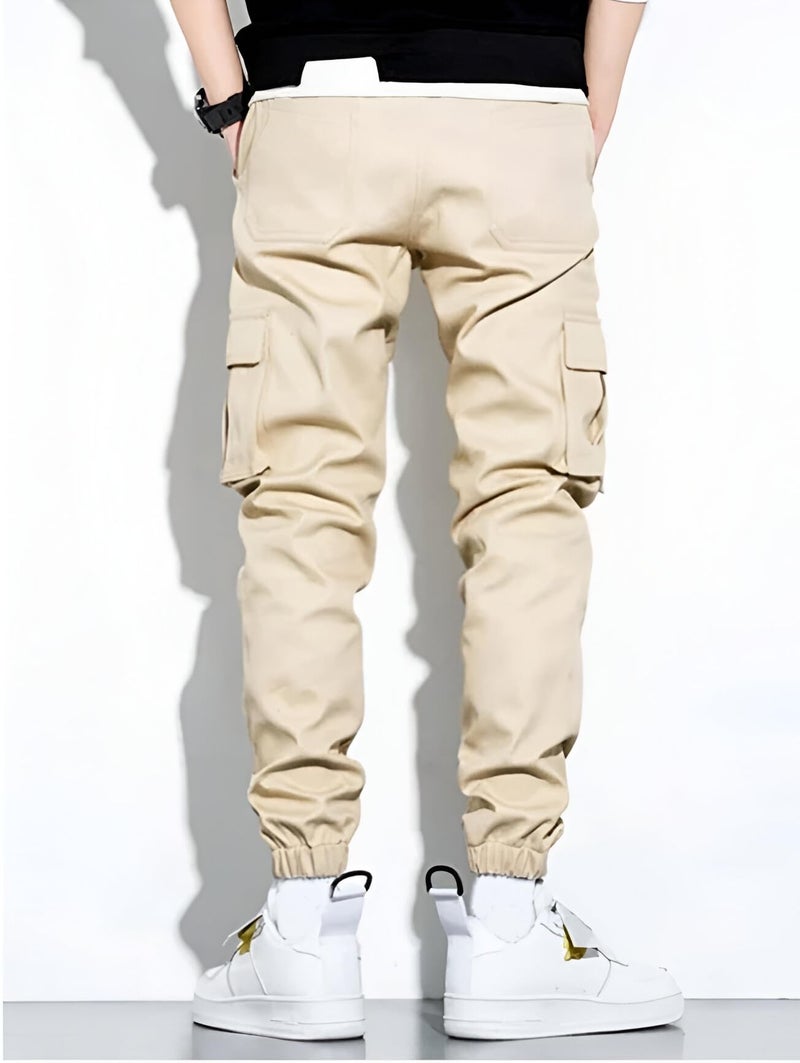 Ben Martin Men High Rise Cargo || Cargos Pants |S || Jogger || Cotton Joggar Cream - 34 - Image 2