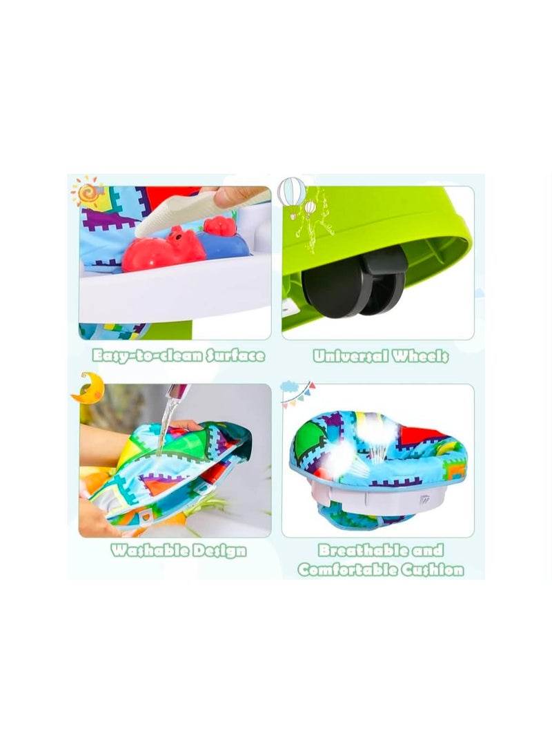 Baby Bouncer Activity Center, 4 in 1 Toddler Bouncing Activity Saucer & Playtime Mat & Activity Table, Toy Rack, 3 Adjustable Heights, Foldable Activity Center for Infant Boys Girls - Image 3