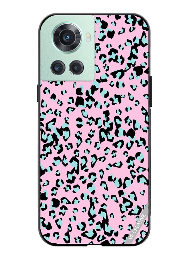 VR CREATIVE Protective Case Cover For OnePlus 10R Pink Leopard Print Design Animal Skin Pattern Vector Illustration Design Multicolour - Image 1