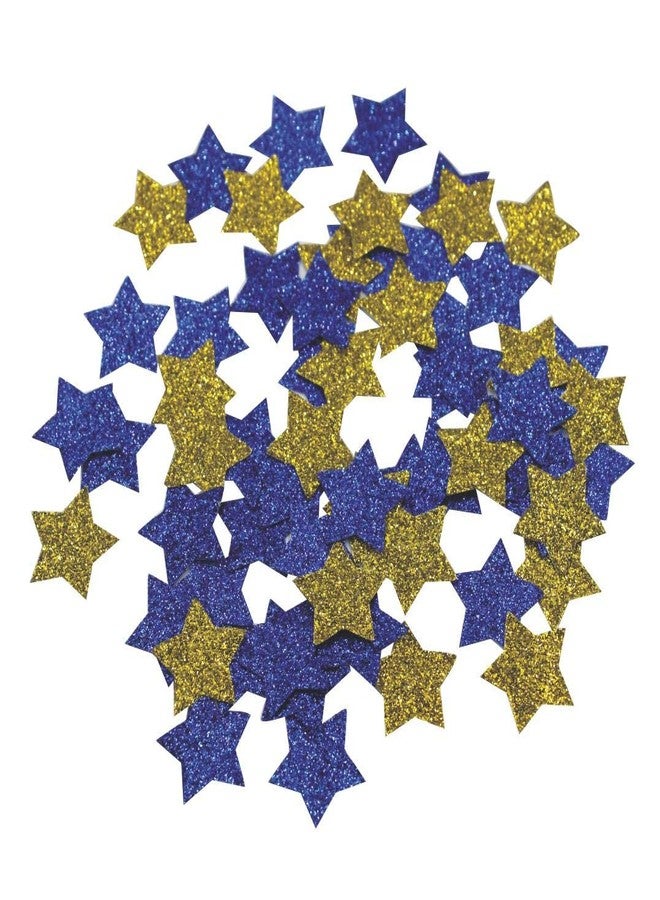 Mybbshower Royal Blue Gold Glitter Stars Confetti 1.5 Inch Twinkle Twinkle Little Star Baby Shower Decorations Pack of 300