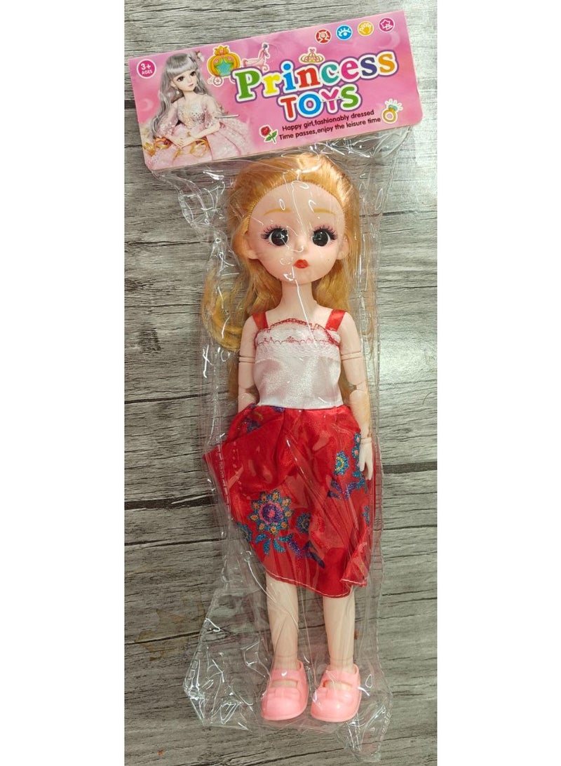 Large Jointed Fashion Doll Toy for Girls, Articulated Moveable Doll with Outfit, Long Hair Styling & Dress Up Pretend Play, Kids Gift for Ages 3+