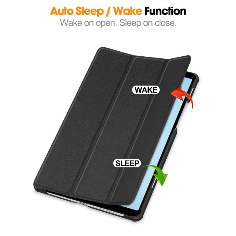 إيروريكس جراب ذكي من الجلد بثلاث طيات لجهاز Honor Pad X7 2025 Custer Texture (أسود) - Image 5