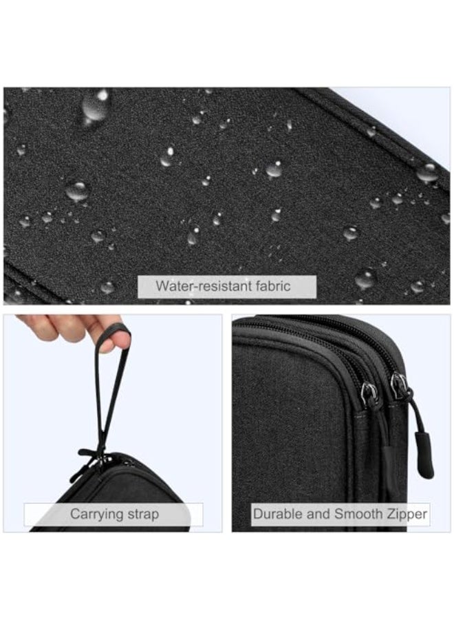 Seayoo Travel Cable Organizer Bag Electronic Accessories Portable Waterproof Carrying Bag Double Layers All-in-One Storage Bag for Cord, Charger, Phone and Earphone （ Black） - Image 4
