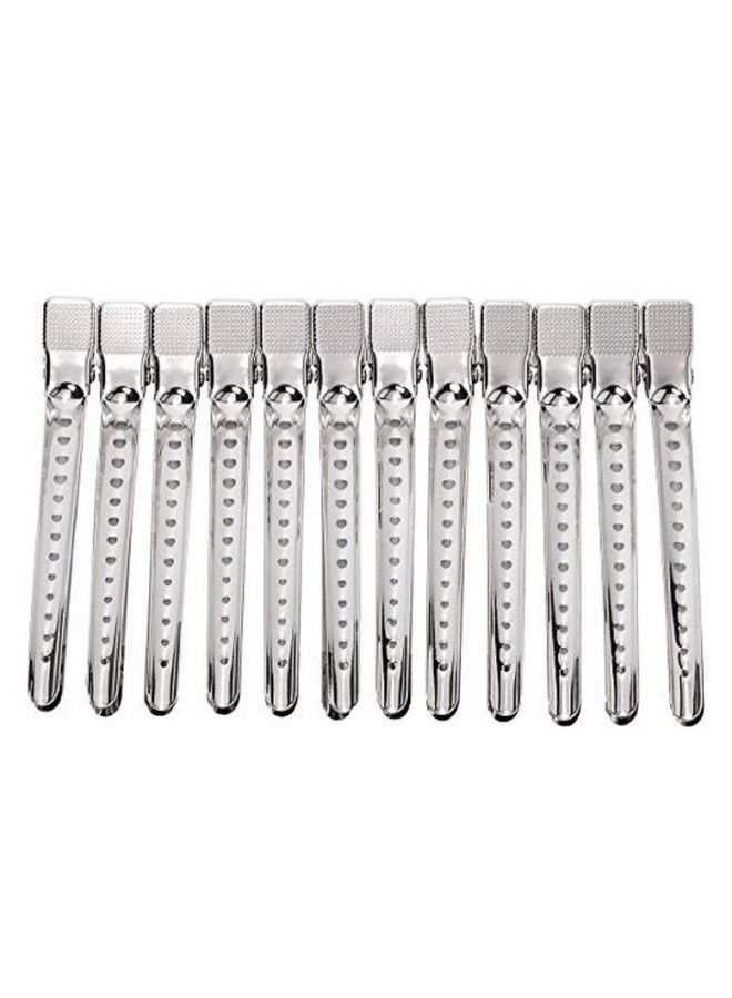 Osking Salon Hairdressing Sectioning Dividing Section Clips For Hair Styling (Silver Section Clips(Set Of 12Pcs)) - Image 1