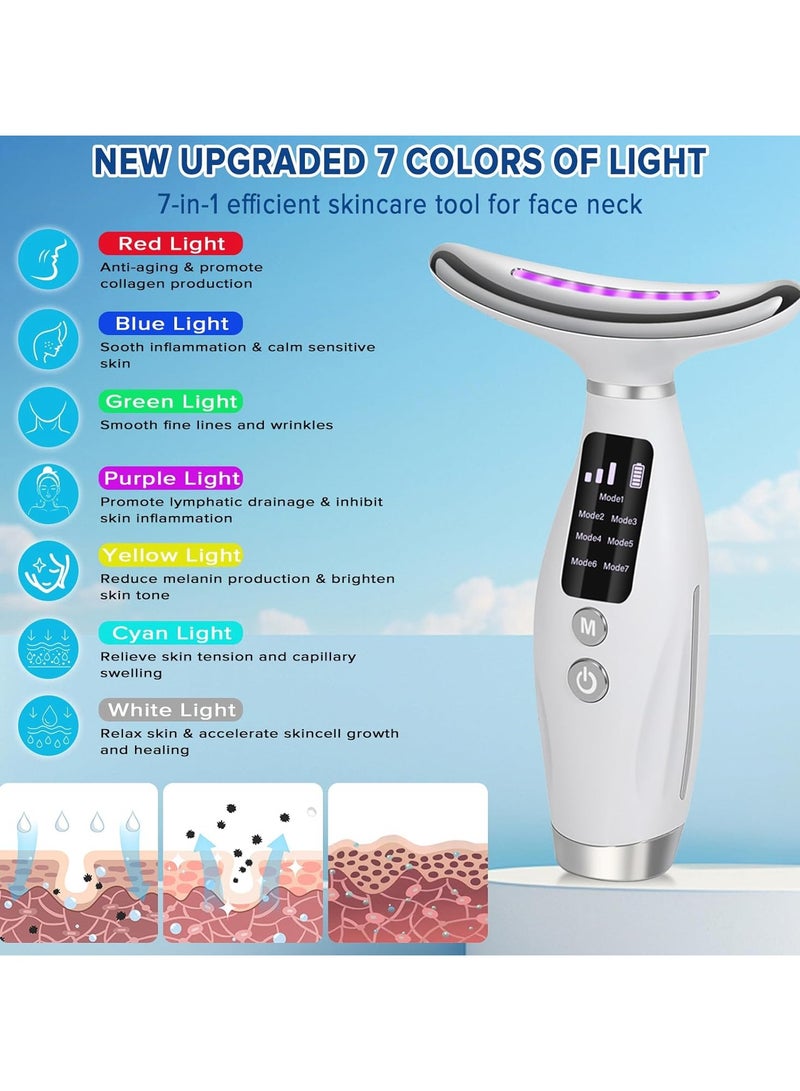 RATSAW Face Massager, Beauty Device for Face and Neck, 7 in 1 Portable Face Massager for Skin Care for Skin Care Routine at Home, 7 Llight Modes - Image 2
